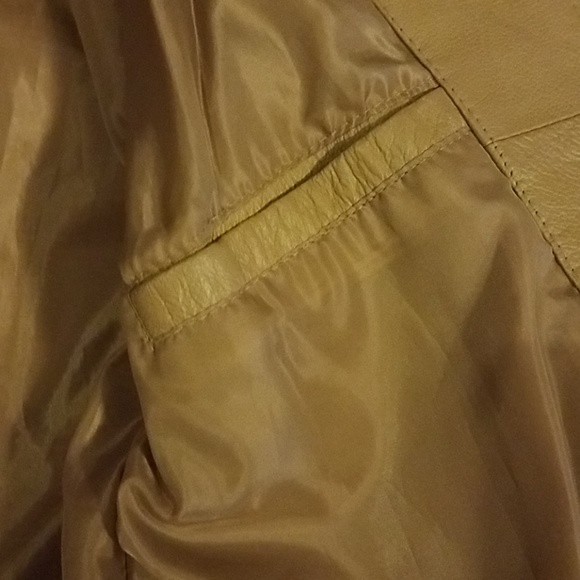 U.S.A. Leather Women's Jacket Tan Size Large - Picture 7 of 8